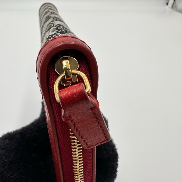 Celine Red and Black Patterned Wallet